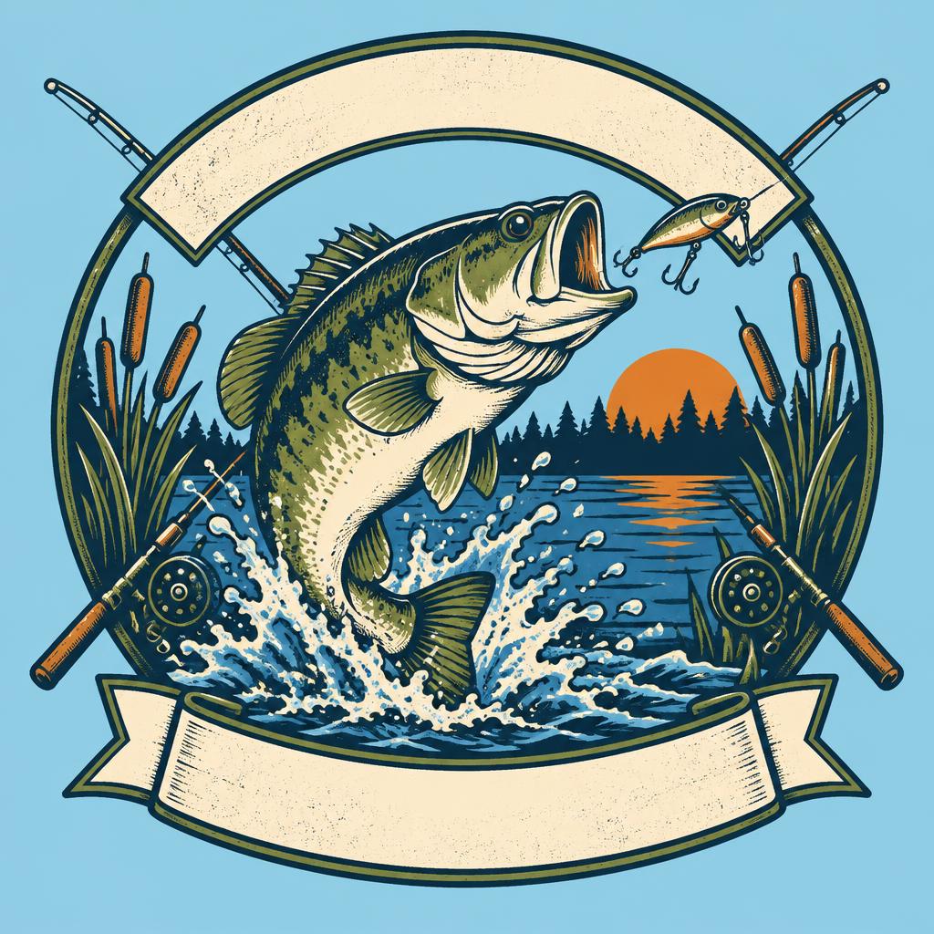 Leaping Bass template illustration