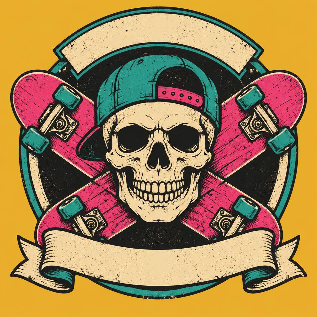 Skate Skull template illustration