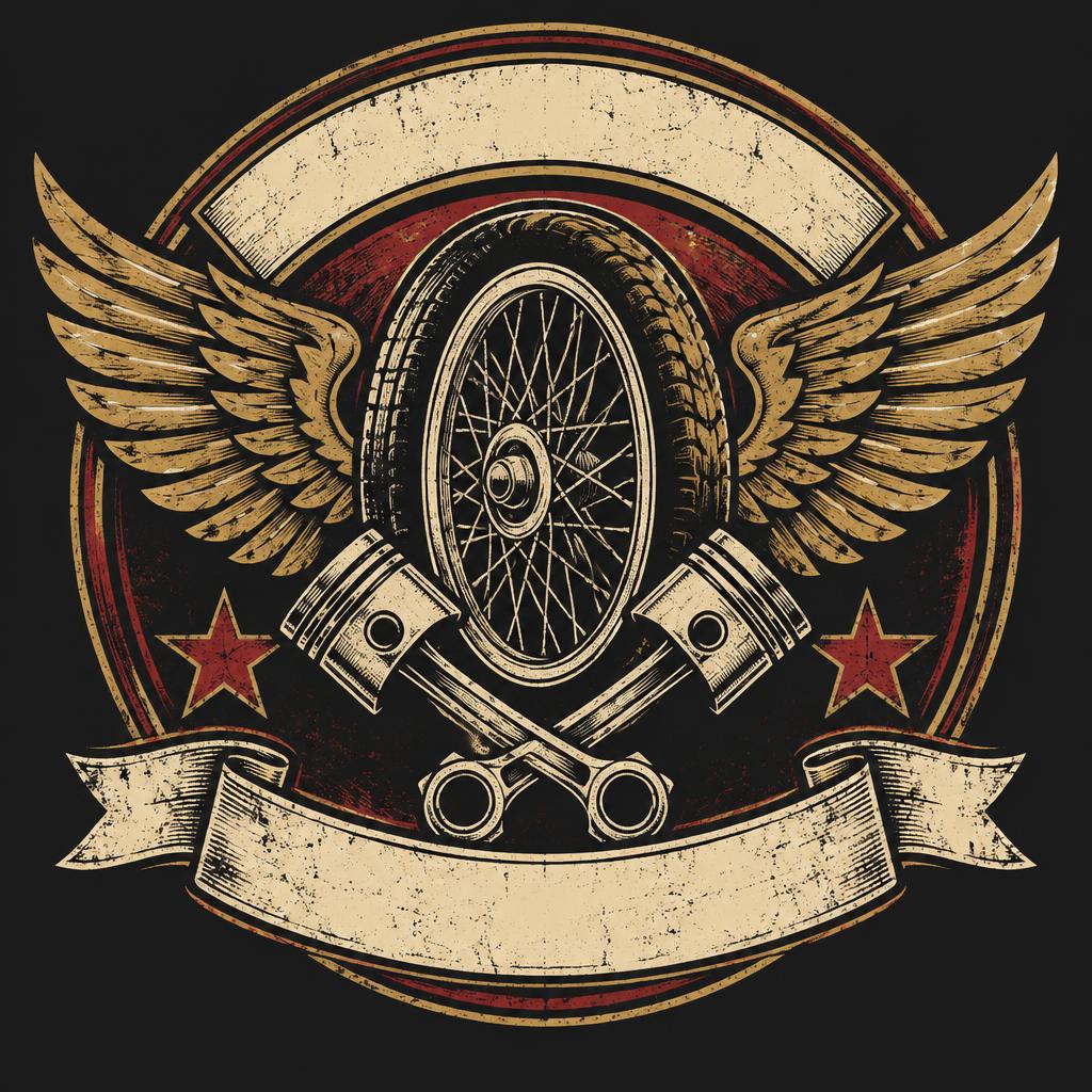 Winged Wheel template illustration